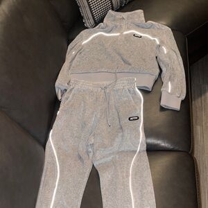 Kith Light Gray Tracksuit with Reflective Details